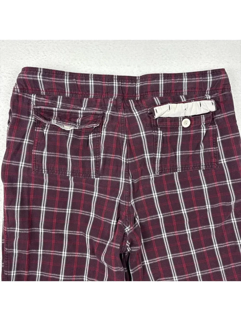 Vintage Abercrombie Fitch Pajama Pants Mens L Red Plaid Heavy Flannel Lounge